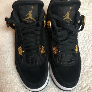 Air Jordan 4 Retro Black/Metallic Gold-White